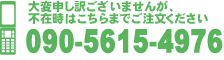 大変申し訳ございませんが、不在時はこちらまでご注文ください